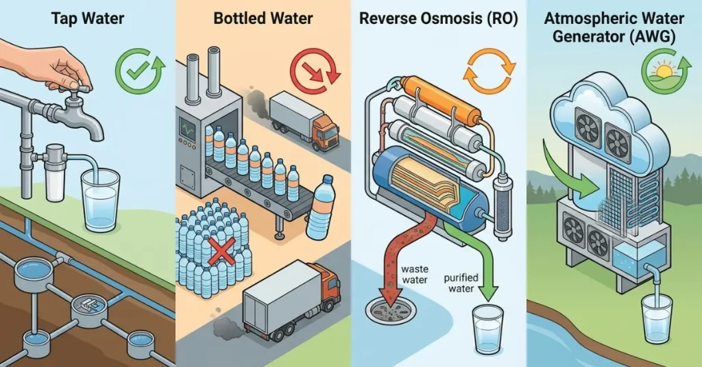 Tap, bottled water, RO, or AWG: <em>What does each option cost?</em>